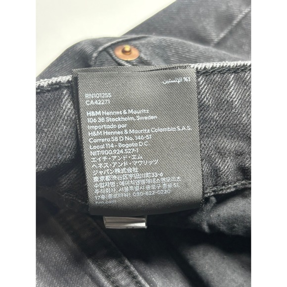 HM Womens High Waisted Skinny Jeans Faded Black Size 18 Tapered Leg Denim - Picture 13 of 13